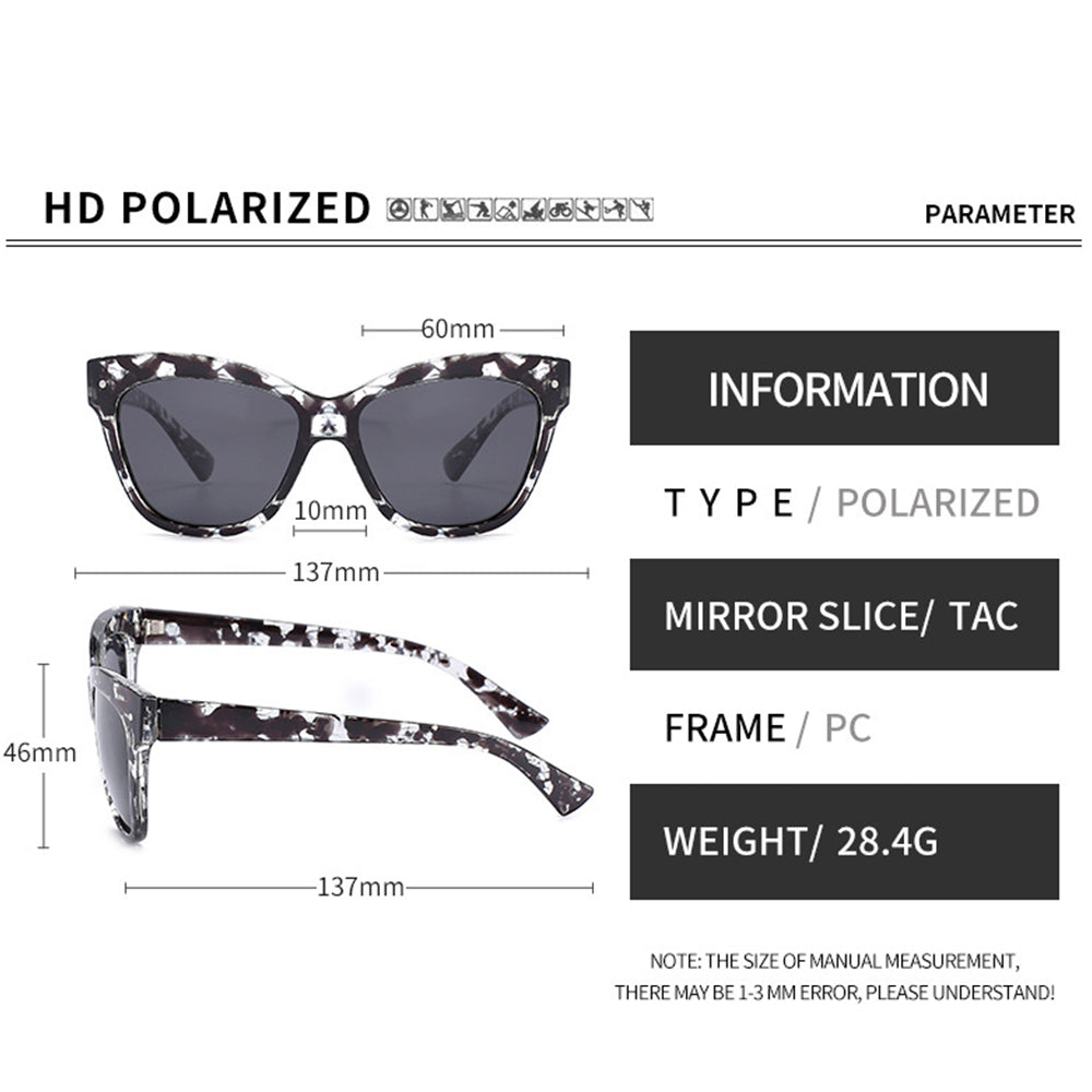 Naočare za sunce za dame Techsuit OD8155-C3, Polarizovane, UV zaštita, Crno Smeđe