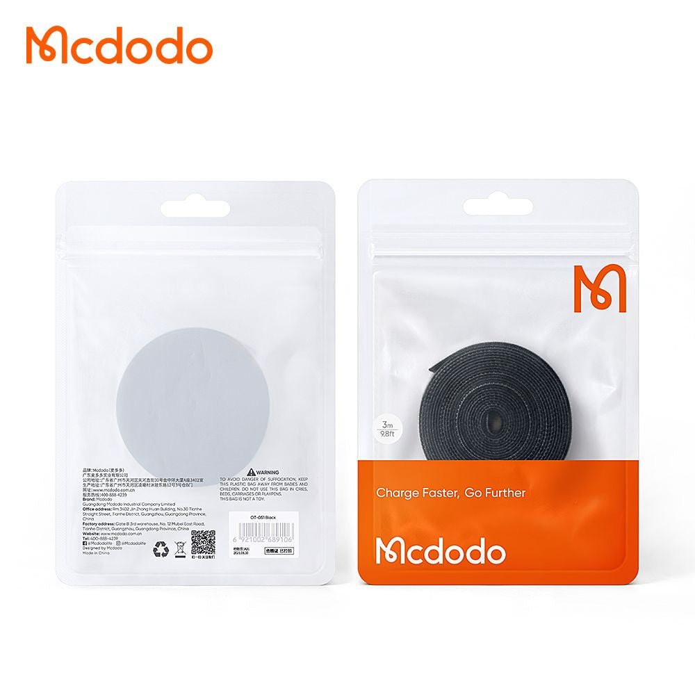 Organizator Kablova McDodo VS-0960 Belt, Velcro, 1m, Crni