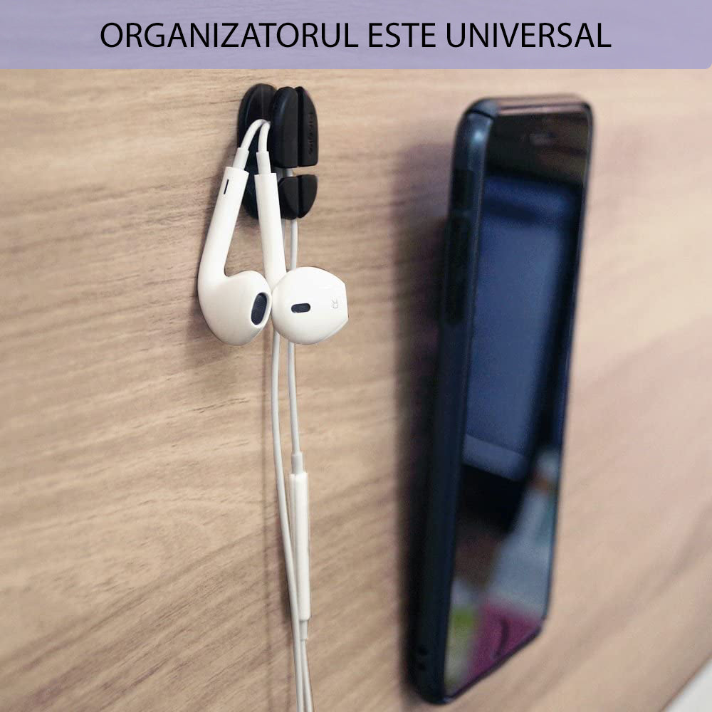 Organizator Kablova Ringke, Set 6 komada, Crna