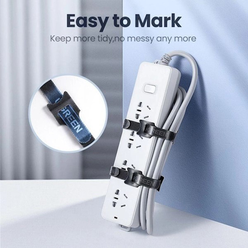 Organizator Kablova UGREEN LP401, Velcro, Set 3 Komada, Crni