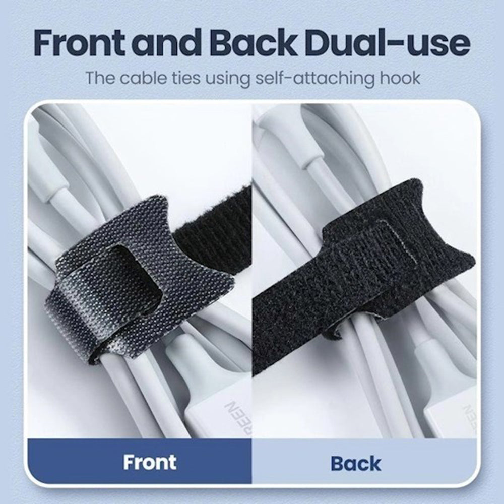 Organizator Kablova UGREEN LP401, Velcro, Set 3 Komada, Crni