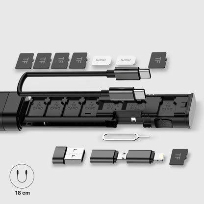 Organizator sa Priborima / Čitač Kartica Qualo QZS-P-01, Crni