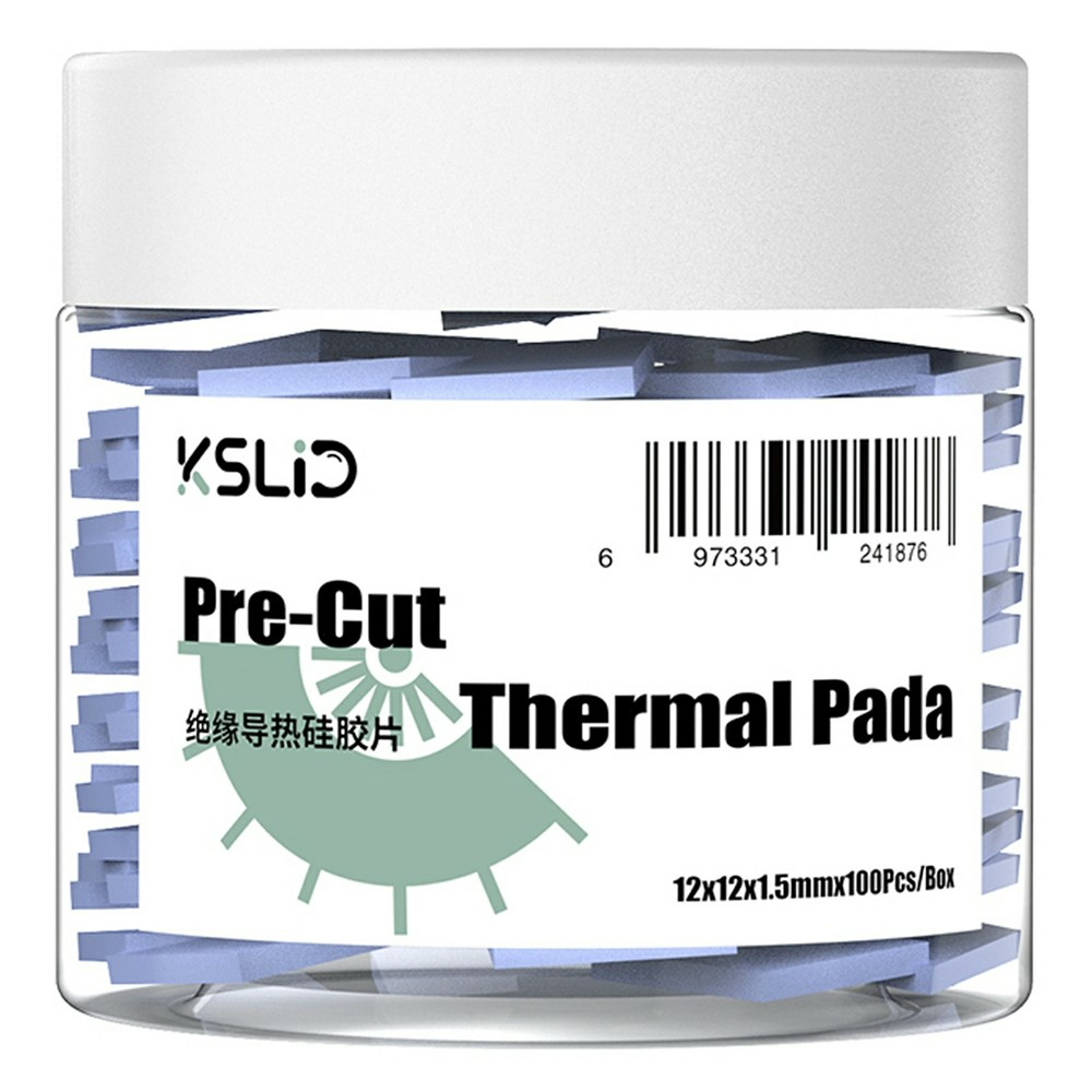 Termoprovodni jastučić KSLid P100, 12mm x 12mm x 1.5mm, Set 100 komada