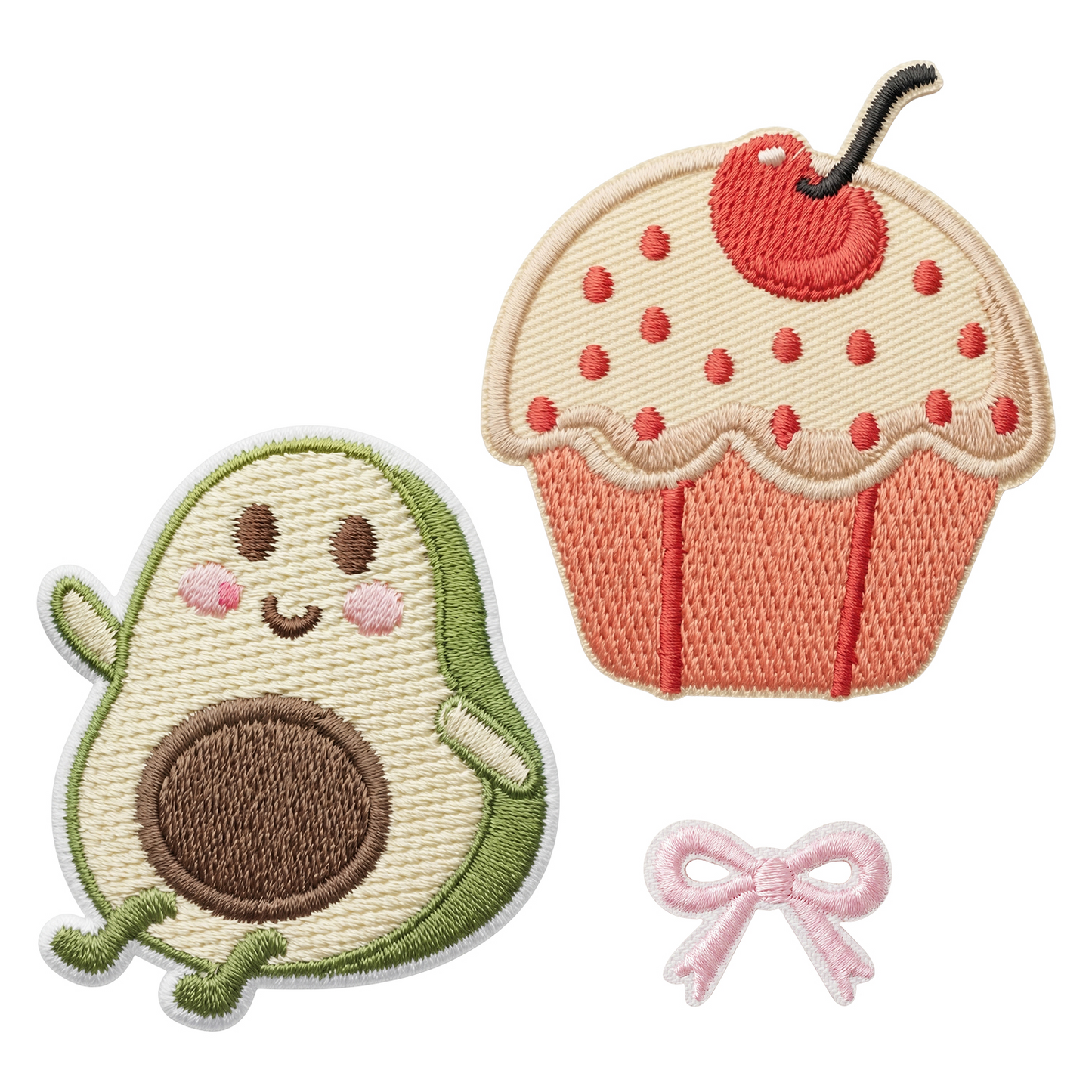 Patch / Tekstilna Zakrpa OEM Avocado, Set 3 komada, Višebojno