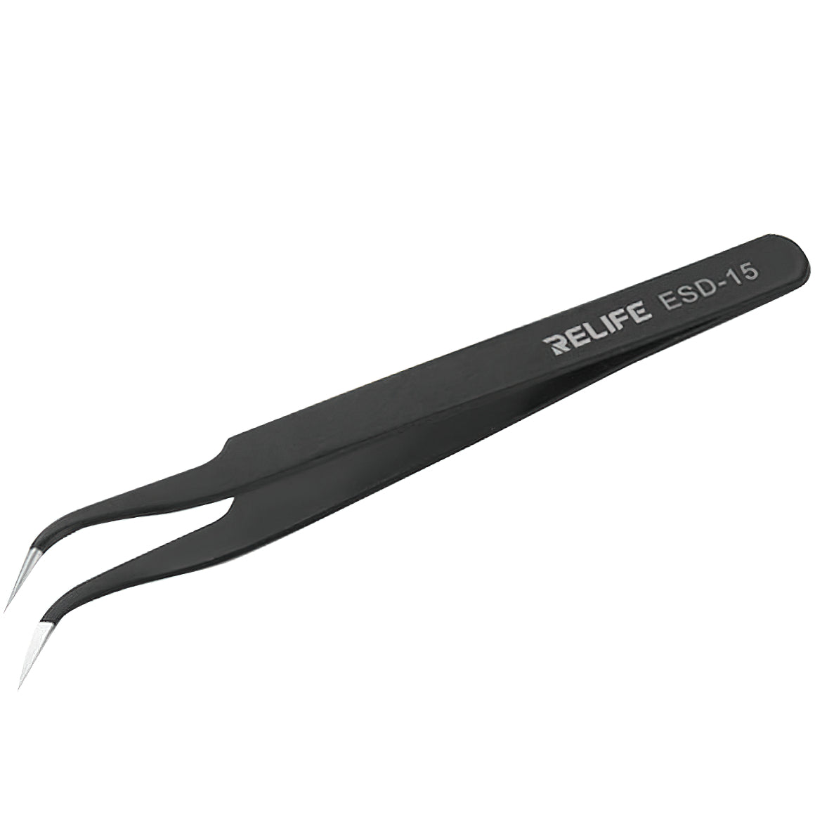 Pinceta Zakrivljena Relife RL-ESD-15, Crna