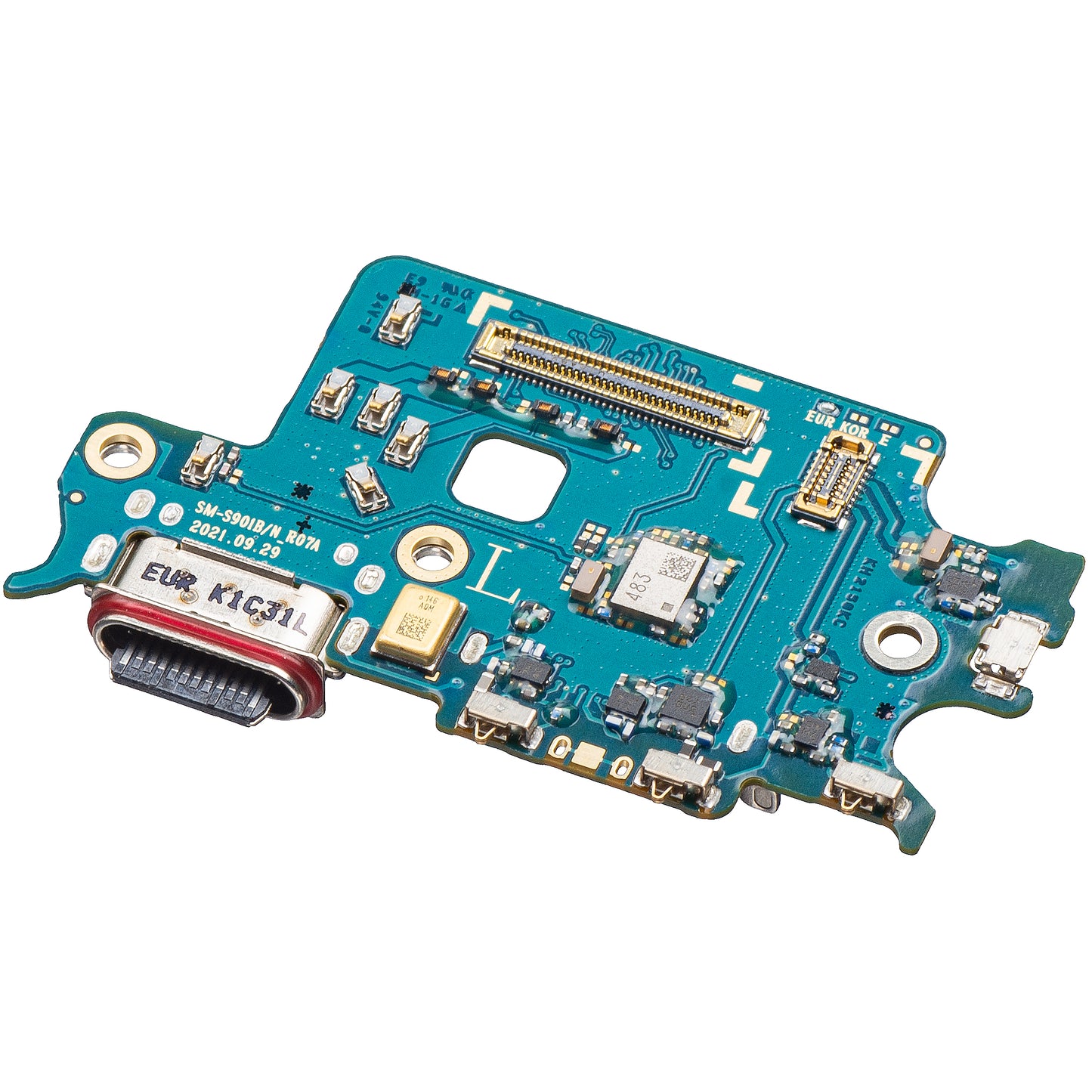 Ploča s konektorom za punjenje - Mikrofon - Modul čitača SIM kartice Samsung Galaxy S22 5G S901, Zamjena GH96-14789A