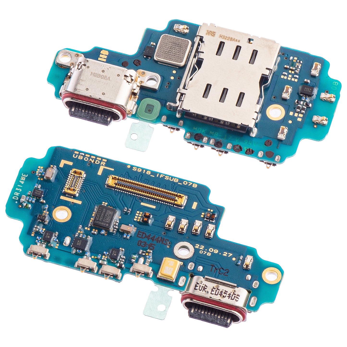 Ploča sa Konektorom za Punjenje - Mikrofon - Modul Čitača SIM Samsung Galaxy S23 Ultra S918, Servisni Paket GH96-15621A