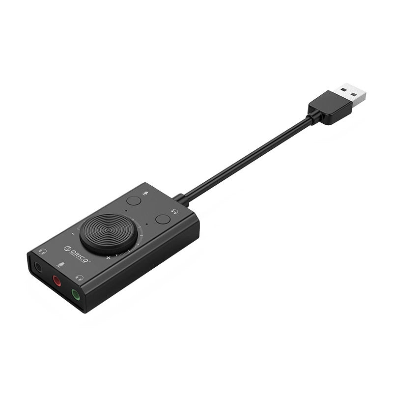 USB zvučna kartica Orico SC2, 3 x Jack 3.5mm, Crna