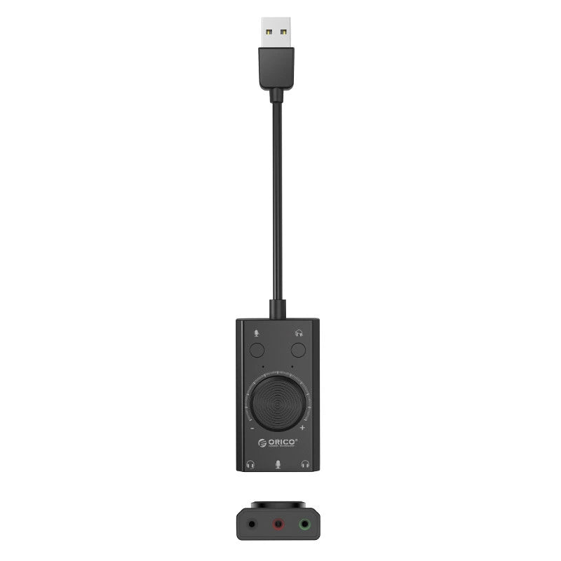USB zvučna kartica Orico SC2, 3 x Jack 3.5mm, Crna