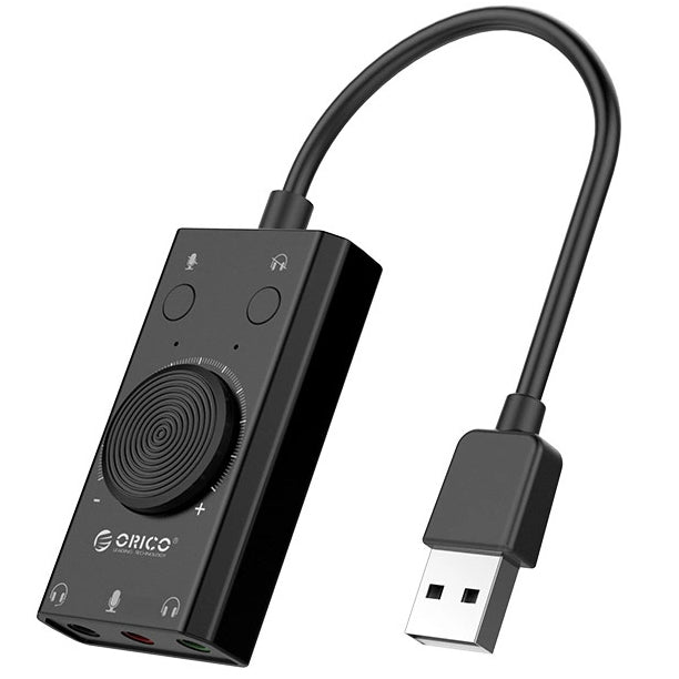 USB zvučna kartica Orico SC2, 3 x Jack 3.5mm, Crna