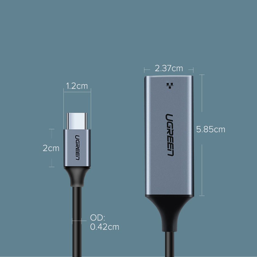 Mrežna ploča UGREEN CM199, RJ45, USB-C, Siva