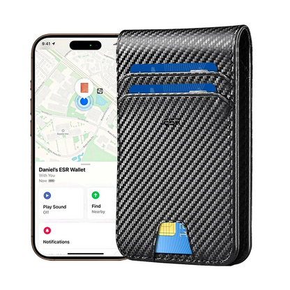 Novčanik ESR Classic Geo Carbon sa funkcijom Find My i RFID zaštitom, Crni, Refabrikovan