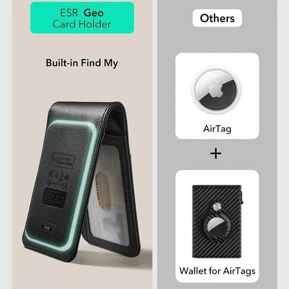 Novčanik ESR Classic Geo Carbon sa funkcijom Find My i RFID zaštitom, Crni, Refabrikovan