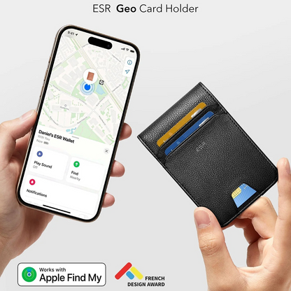 Novčanik ESR Classic Geo Carbon sa funkcijom Find My i RFID zaštitom, Crni, Refabrikovan
