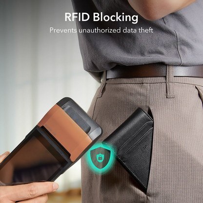 Novčanik ESR Classic Geo Carbon sa funkcijom Find My i RFID zaštitom, Crni, Refabrikovan