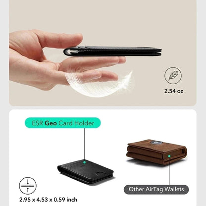 Novčanik ESR Classic Geo Carbon sa funkcijom Find My i zaštitom RFID, Crni