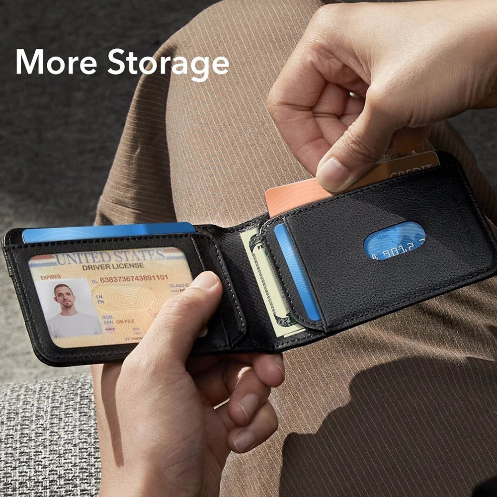 Novčanik ESR Classic Geo Carbon sa funkcijom Find My i zaštitom RFID, Crni