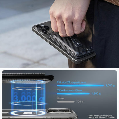 Portofel Magsafe, ESR, Findy my Wallet Carbon, Crni