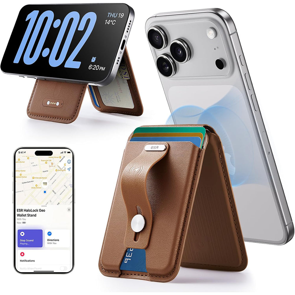 Portofel MagSafe, ESR, Findy my Wallet 5C, Braon