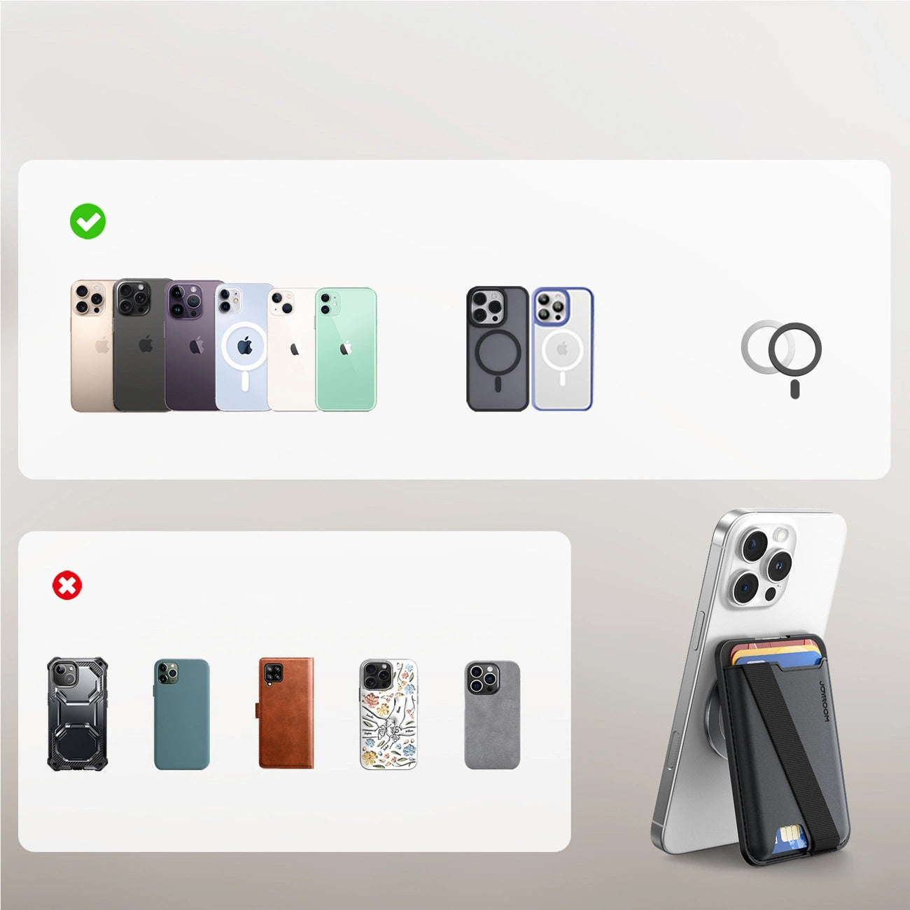 Novčanik MagSafe, Joyroom, JR-ZS432, Crni