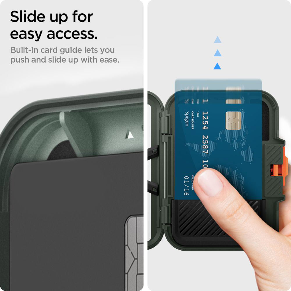 Portofel Magsafe, Spigen, Lock Fit, Zeleno