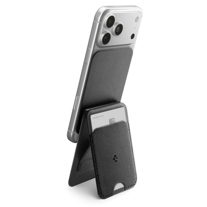 Portofel MagSafe, Spigen, Slim Fold Tripod S314-3, Crni