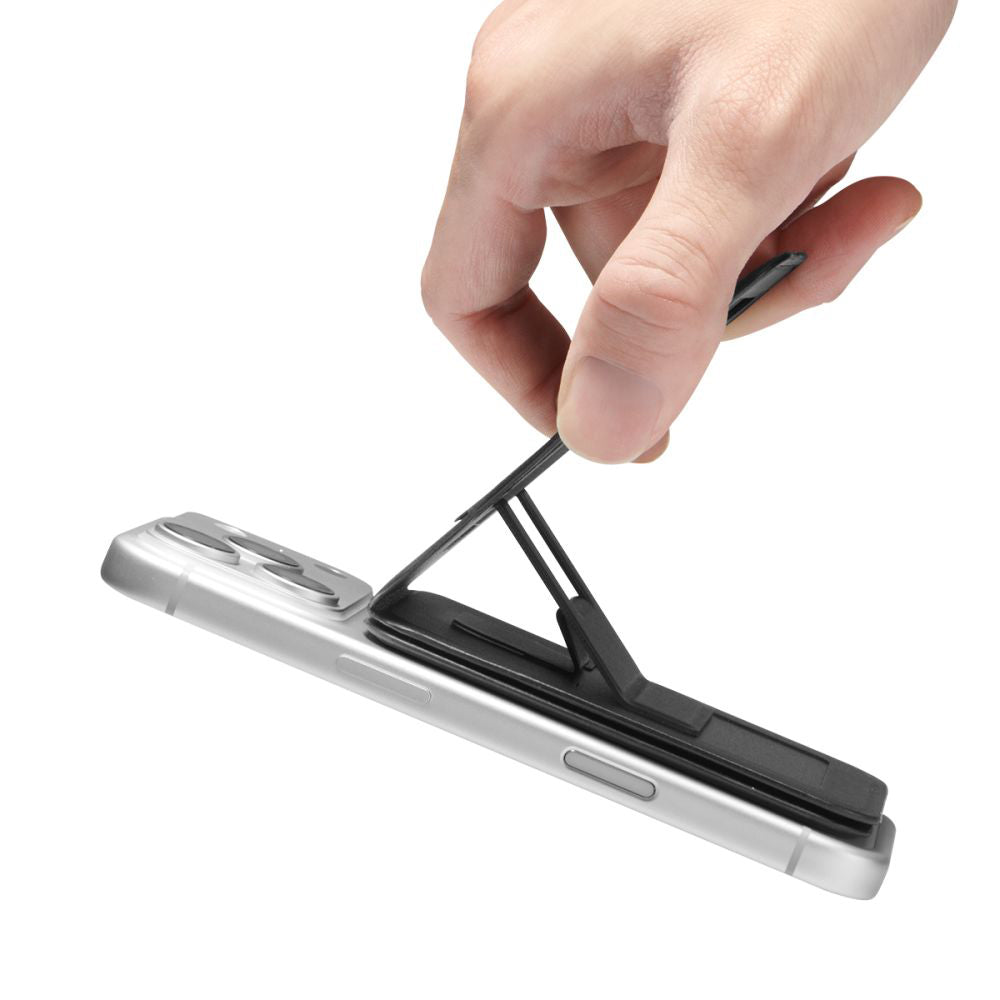 Portofel MagSafe, Spigen, Slim Fold Tripod S314-3, Crni