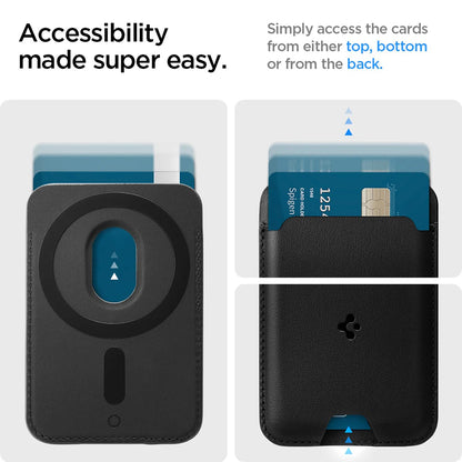 MagSafe novčanik, Spigen, Valentinus MagFit 2 kartice, Crna AMP02284