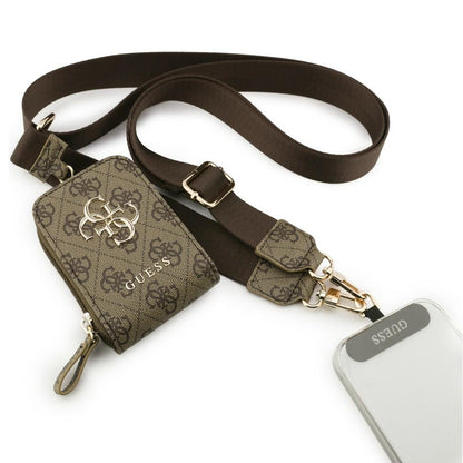 Novčanik i Konopac za Telefon Guess 4G Metal Logo, Braon