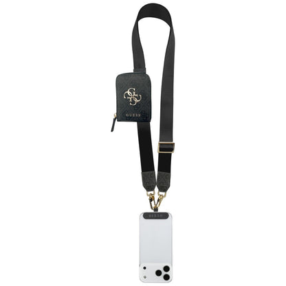 Novčanik i Konopac za Telefon Guess 4G Metal Logo, Crni