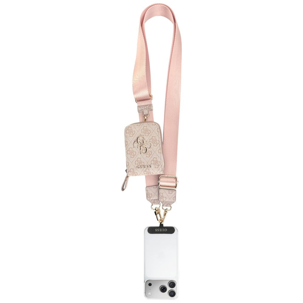 Novčanik i Telefonski kaiš Guess 4G Metal Logo, Roze