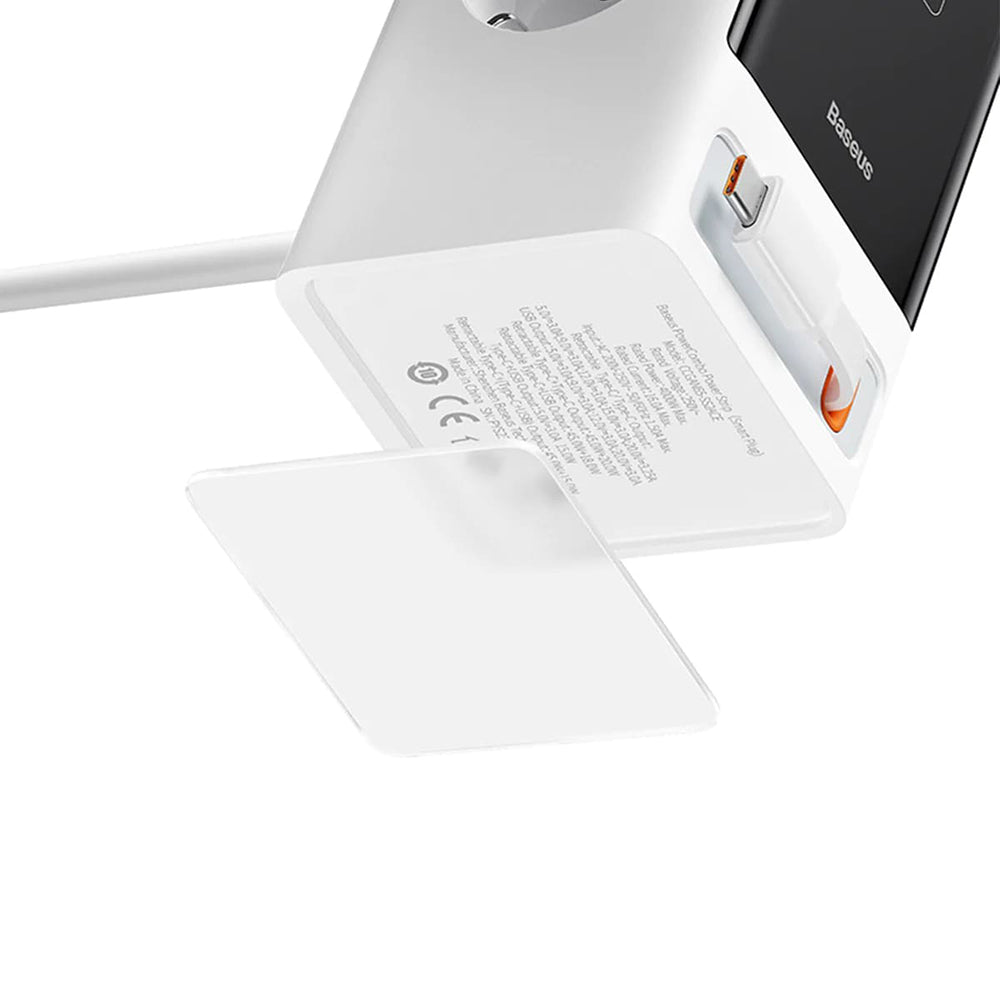 Prelungitor Baseus PowerCombo, 1 x Schuko, Beli PSLR000602