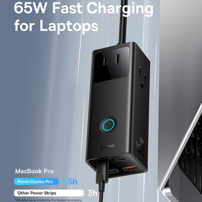 Prelungitor Baseus PowerCombo US, 3 x Priza, Crni PSLA020101