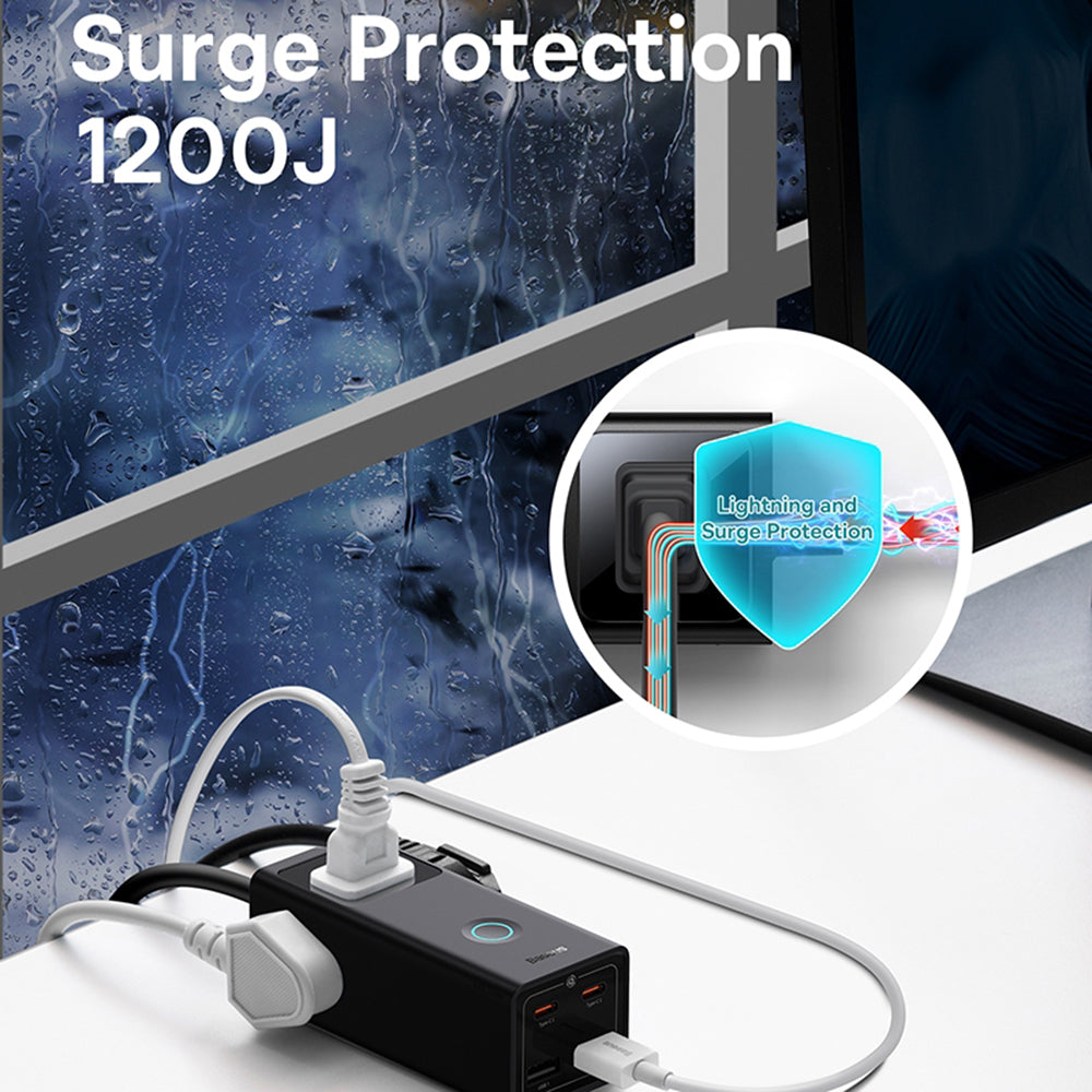 Prelungitor Baseus PowerCombo US, 3 x Priza, Crni PSLA020101