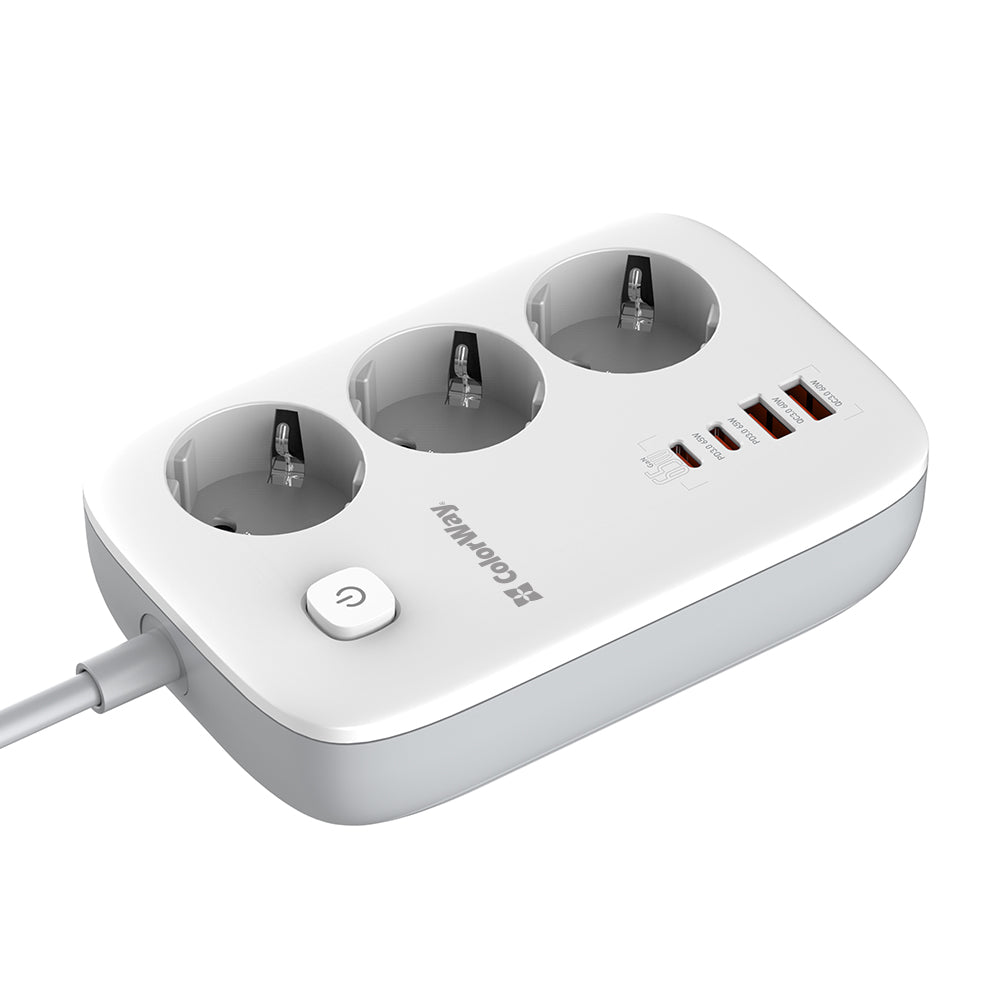 Produžni kabl ColorWay, 3 x Schuko, Beli