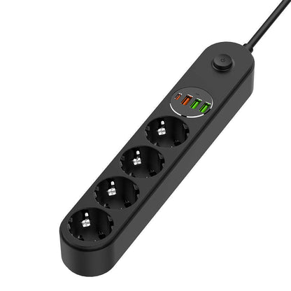 Prelungitor ColorWay, 4 x Schuko, Crni