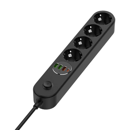 Prelungitor ColorWay, 4 x Schuko, Crni