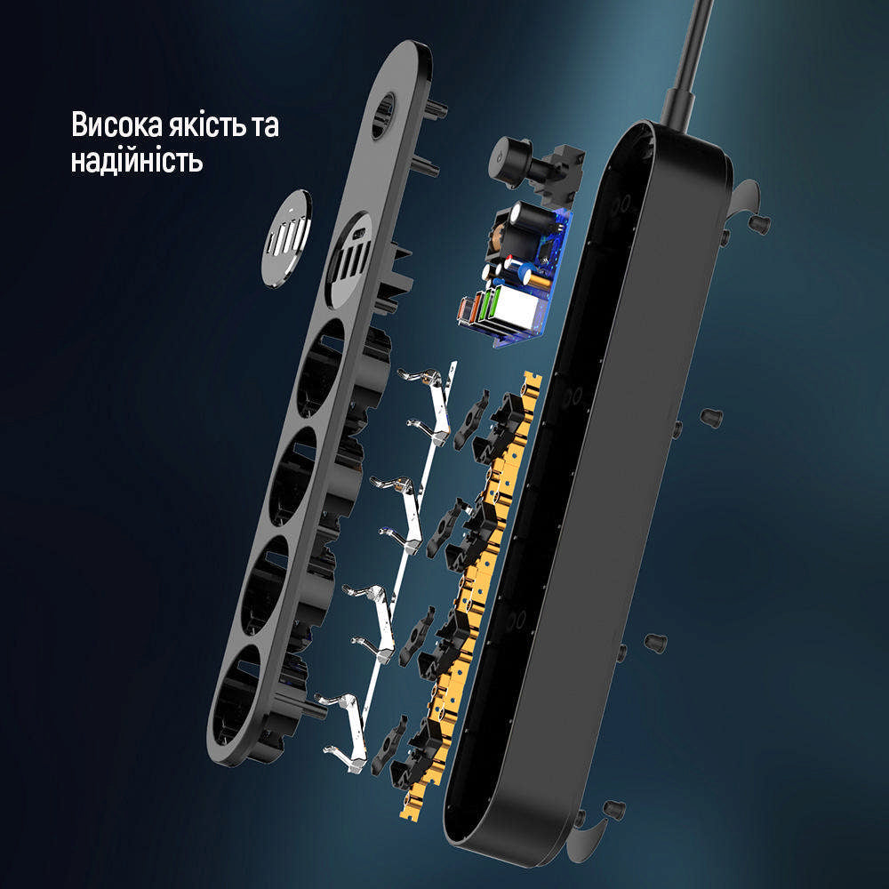 Prelungitor ColorWay, 4 x Schuko, Crni