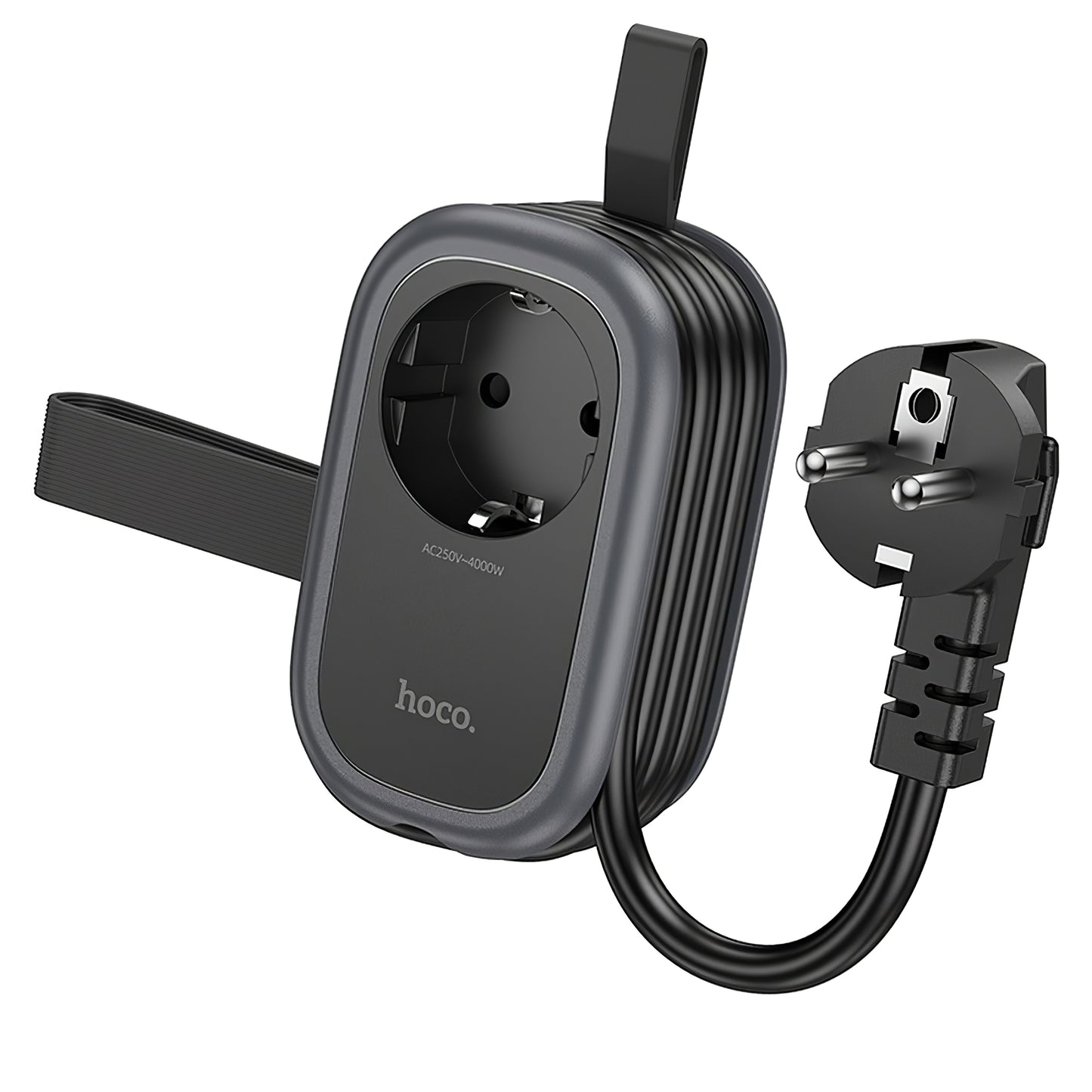 Produžni kabel HOCO NS6, 12W, 2.4A, 2 x USB-A - 1 x USB-C - 1 x Schuko, Crni