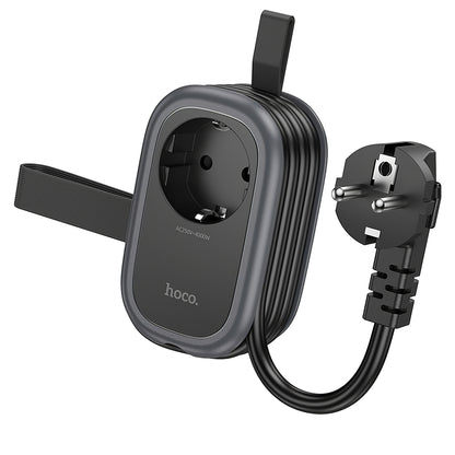 Produžni kabel HOCO NS6, 12W, 2.4A, 2 x USB-A - 1 x USB-C - 1 x Schuko, Crni