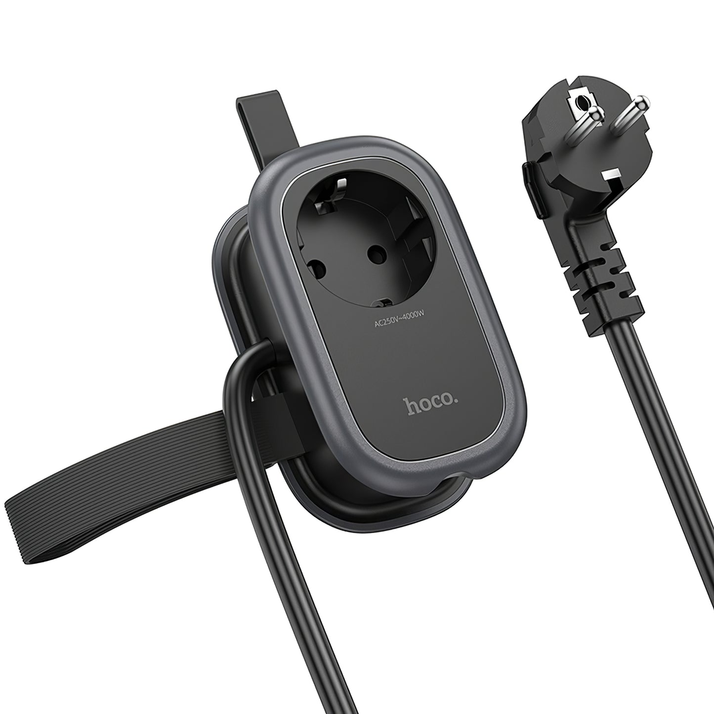 Produžni kabel HOCO NS6, 12W, 2.4A, 2 x USB-A - 1 x USB-C - 1 x Schuko, Crni