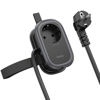 Produžni kabel HOCO NS6, 12W, 2.4A, 2 x USB-A - 1 x USB-C - 1 x Schuko, Crni