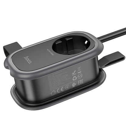 Produžni kabel HOCO NS6, 12W, 2.4A, 2 x USB-A - 1 x USB-C - 1 x Schuko, Crni