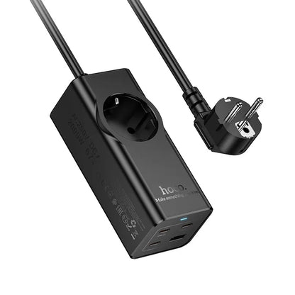 Prelungitor HOCO NS9, 1 x Schuko, Crni