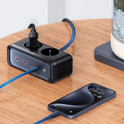 Prelungitor McDodo CH-4610, 2 x Schuko, Crni