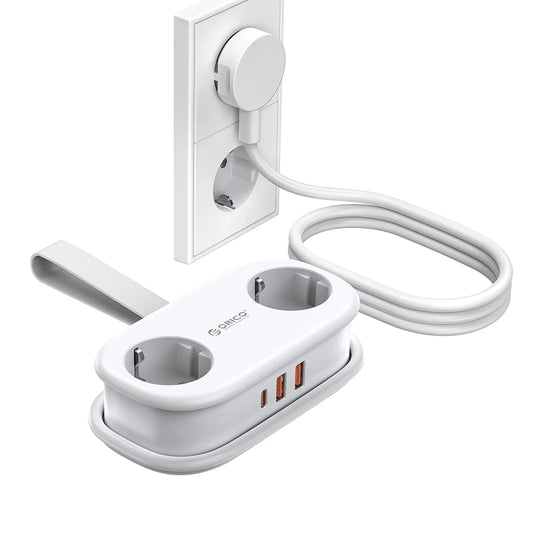 Produžni kabl Orico APP, 2 x Schuko - 2 x USB-A - 1 x USB-C, Bela