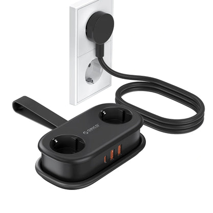 Produžni kabl Orico APP, 2 x Schuko - 2 x USB-A - 1 x USB-C, Crna