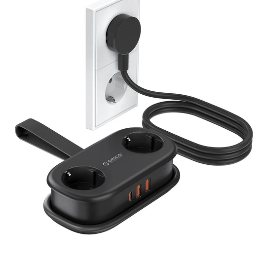 Produžni kabl Orico APP, 2 x Schuko - 2 x USB-A - 1 x USB-C, Crna