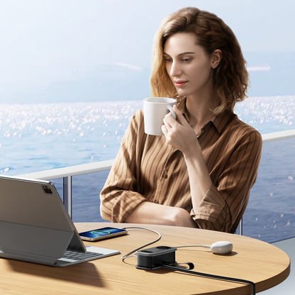 Produžni kabl Orico APP, 1 x Schuko - 1 x Utičnica - 2 x USB-A - 1 x USB-C, Crno Sivo