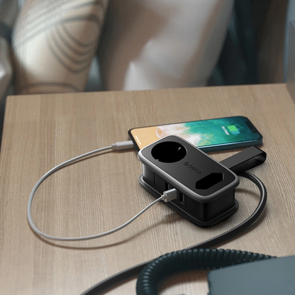 Produžni kabl Orico APP, 1 x Schuko - 1 x Utičnica - 2 x USB-A - 1 x USB-C, Crno Sivo